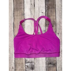 Lululemon Energy Sports Bra Magenta Fuchsia Workout Gym Run Stretch Yoga Size 6